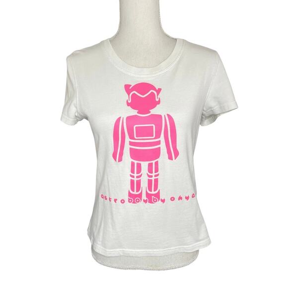 Astroboy by ohya pink & white Crewneck T-shirt Japanese Y2K 2004 causal - Picture 1 of 6